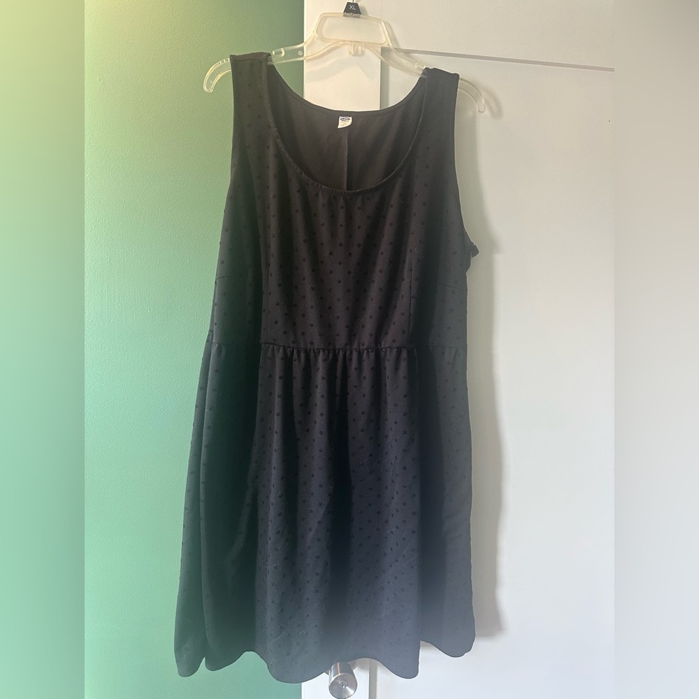 Old Navy Black Polka Dot Little Black Dress